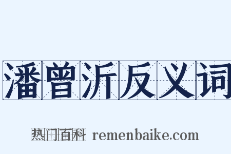 潘曾沂反义词是什么意思的图片